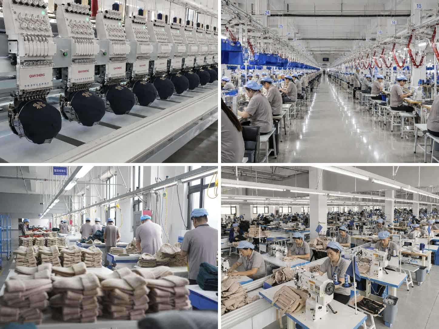 Integrated sewn, knit and bag production systems