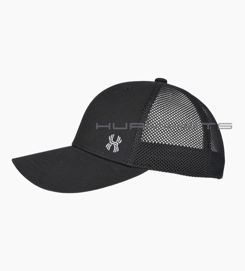  Custom Black Twill Mesh-Back Trucker Cap